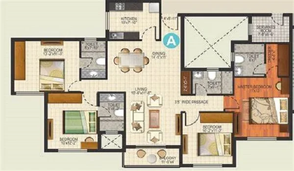Featured Image of Prestige Kollur 4 BHK Apartment Floor Plan